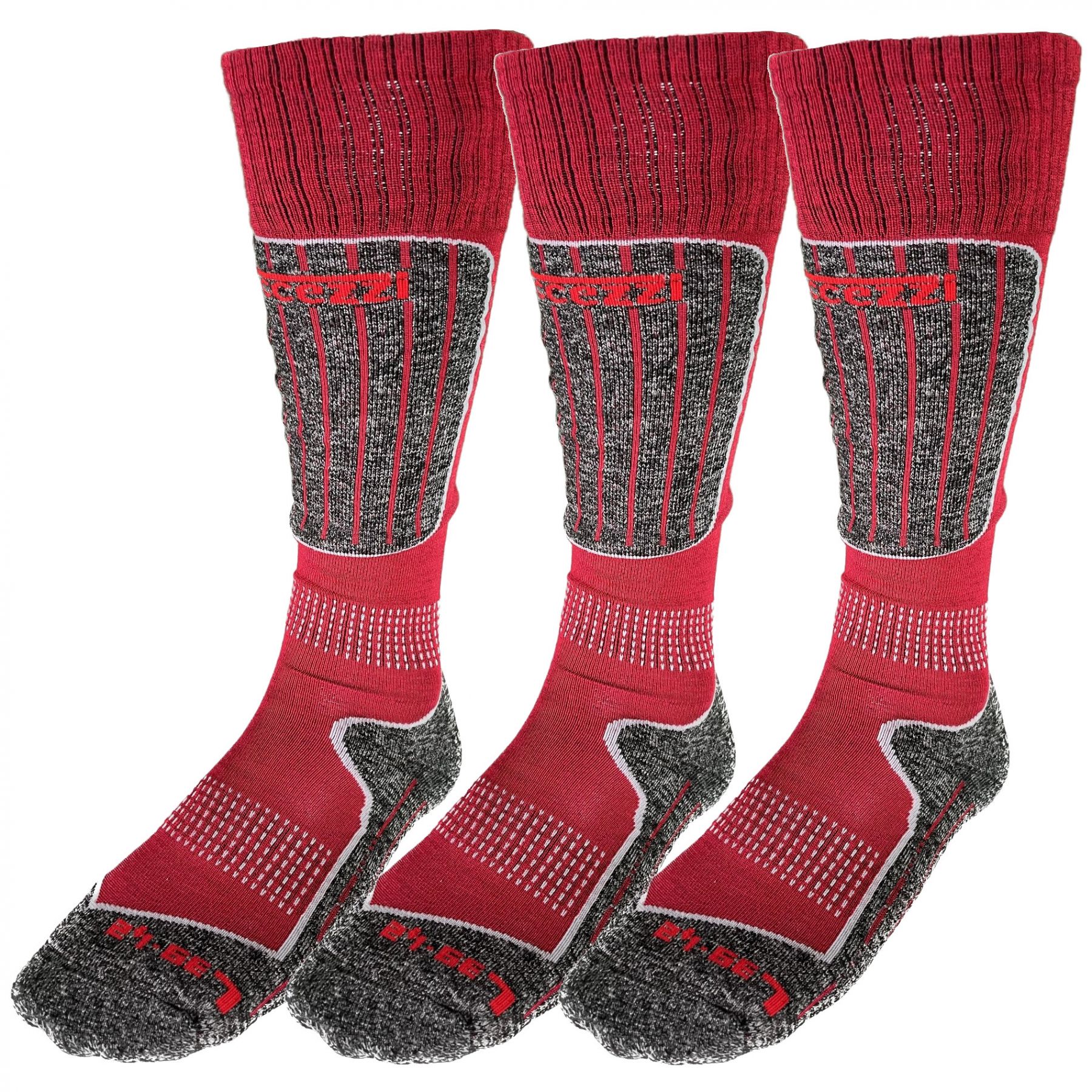 Accezzi Merino 20, Skidstrumpor, 3 par, Röd - SEK 597