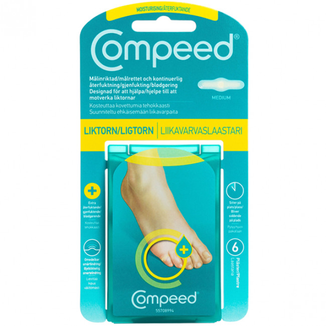 Compeed Liktorn Fuktgivande Plåster 6 st - Köp för SEK 95 - Spara 20%