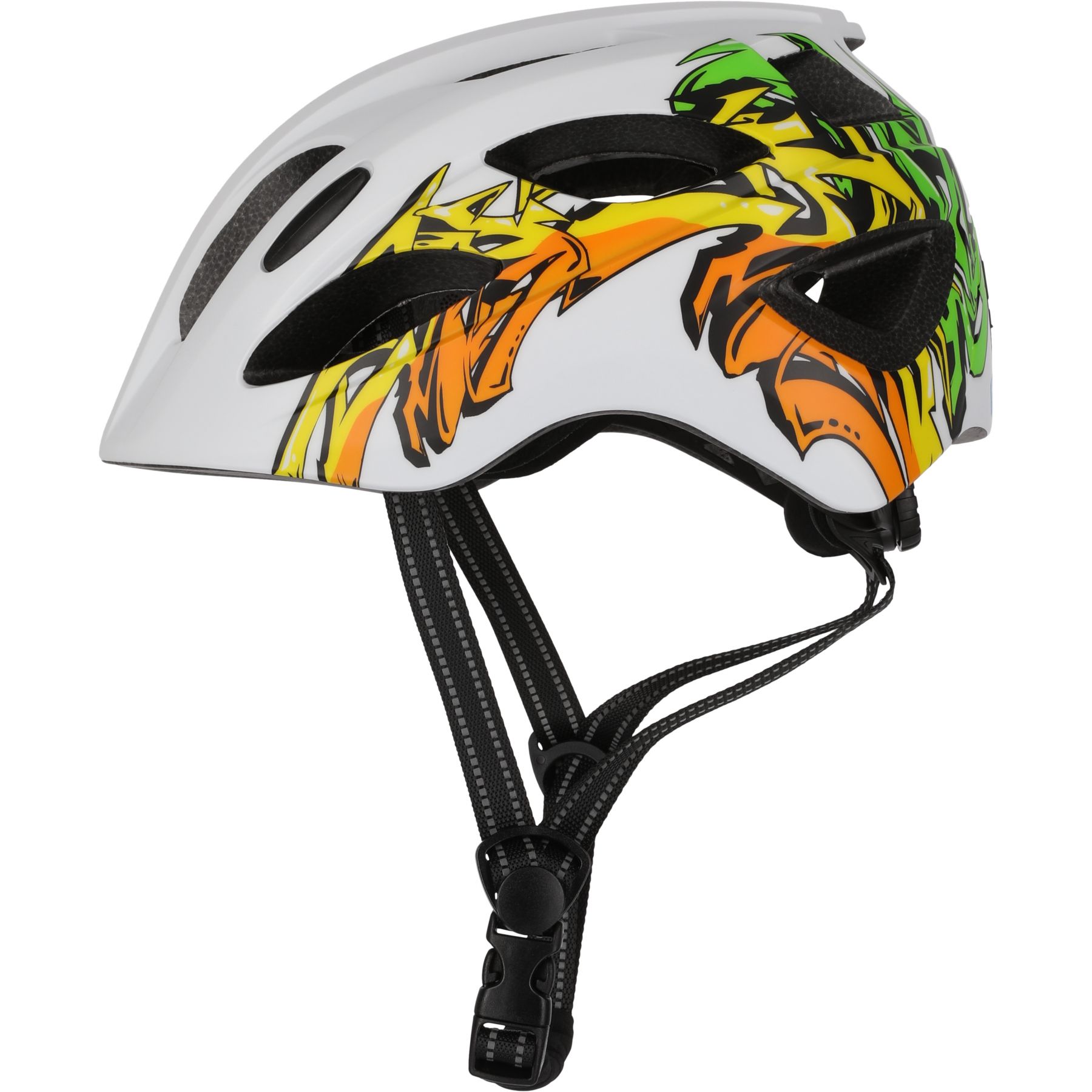 Crazy Safety Cool Grafitti, Cykelhjälm, Junior, Vit/Orange - Köp för SEK 479 - Spara 20%