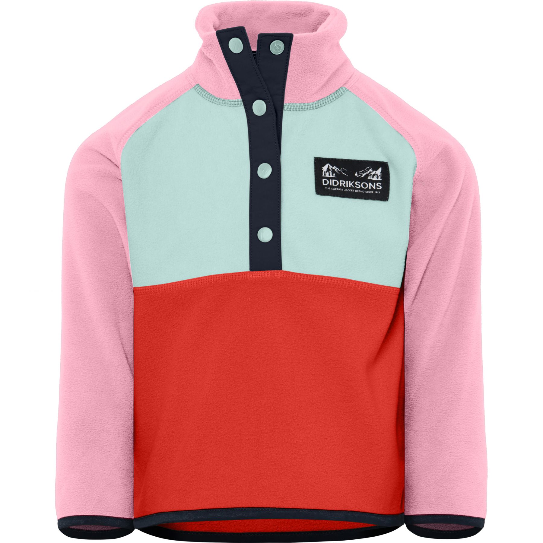 Didriksons Monte, Fleecetröja, Junior, Rosa/Ljusblå/Orange - Köp för SEK 279 - Spara 20%