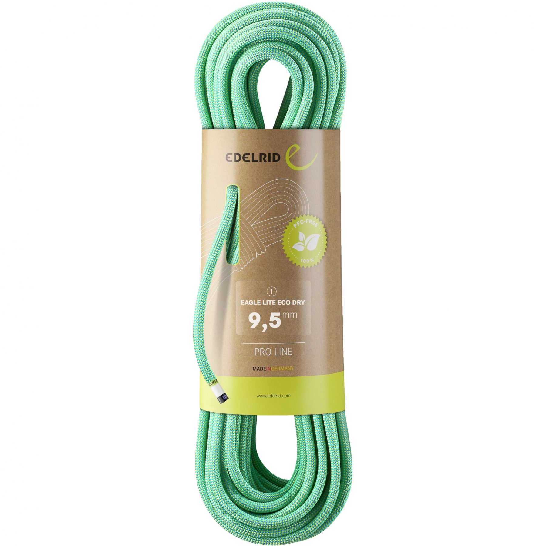 Edelrid Eagle Lite Eco Dry 9,5mm, klätterrep, grön - Köp för SEK 3.259 - Spara 21%