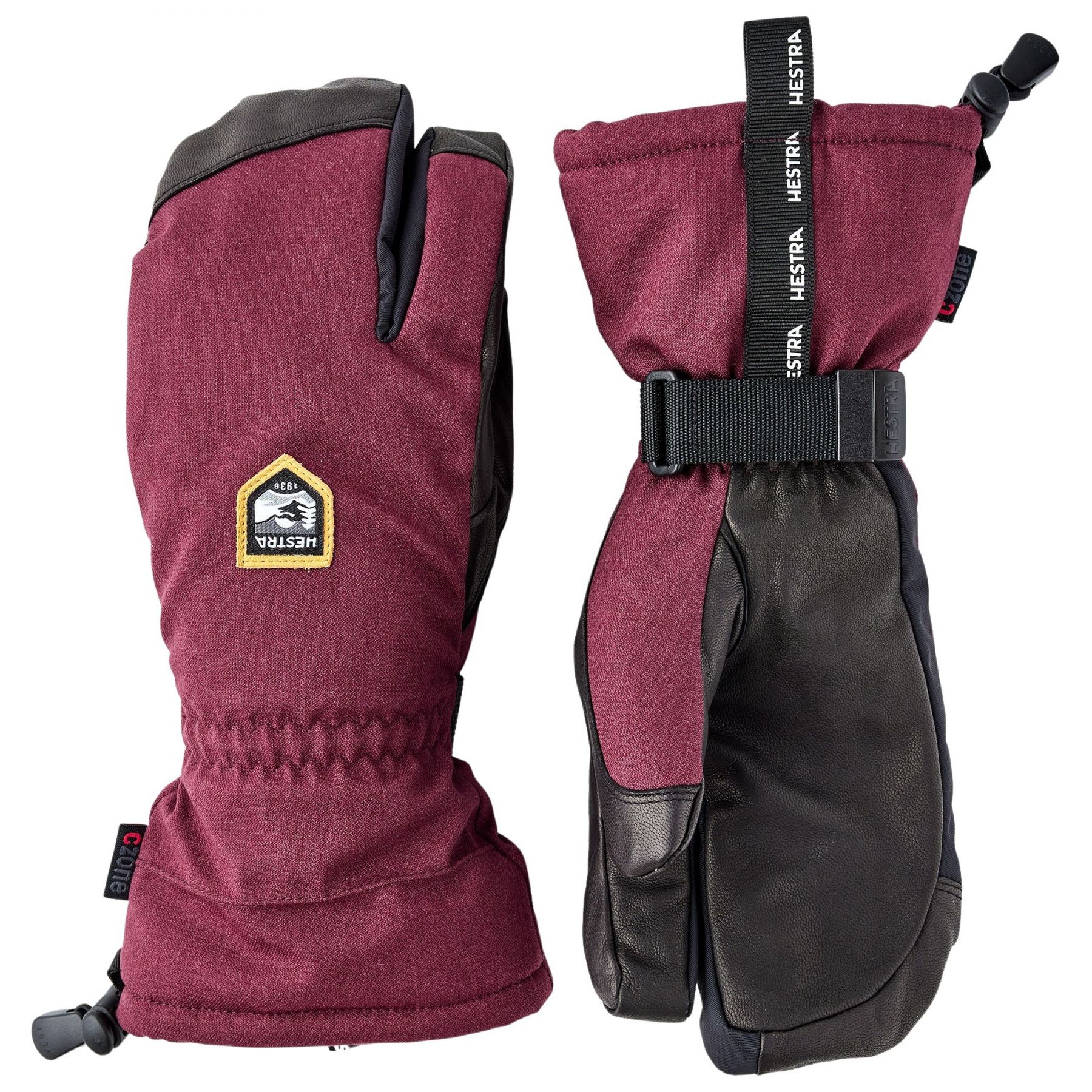 Hestra CZone Mountain, 3-finger Skidhandskar, Mörkröd - SEK 799 - Spara 20%