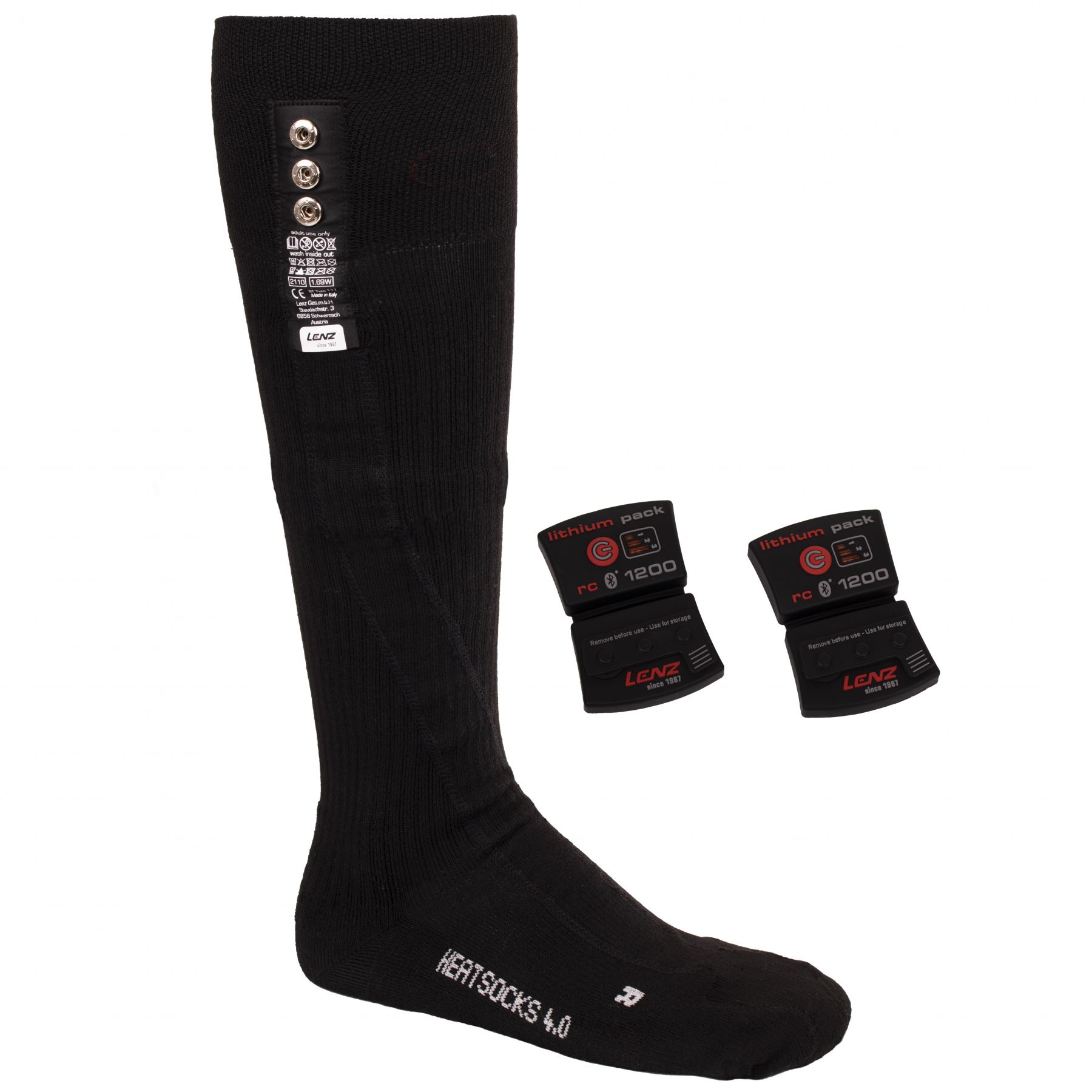 Lenz Heat Sock 4.0 + Lithium Pack, black - Köp för SEK 1.999 - Spara 20%