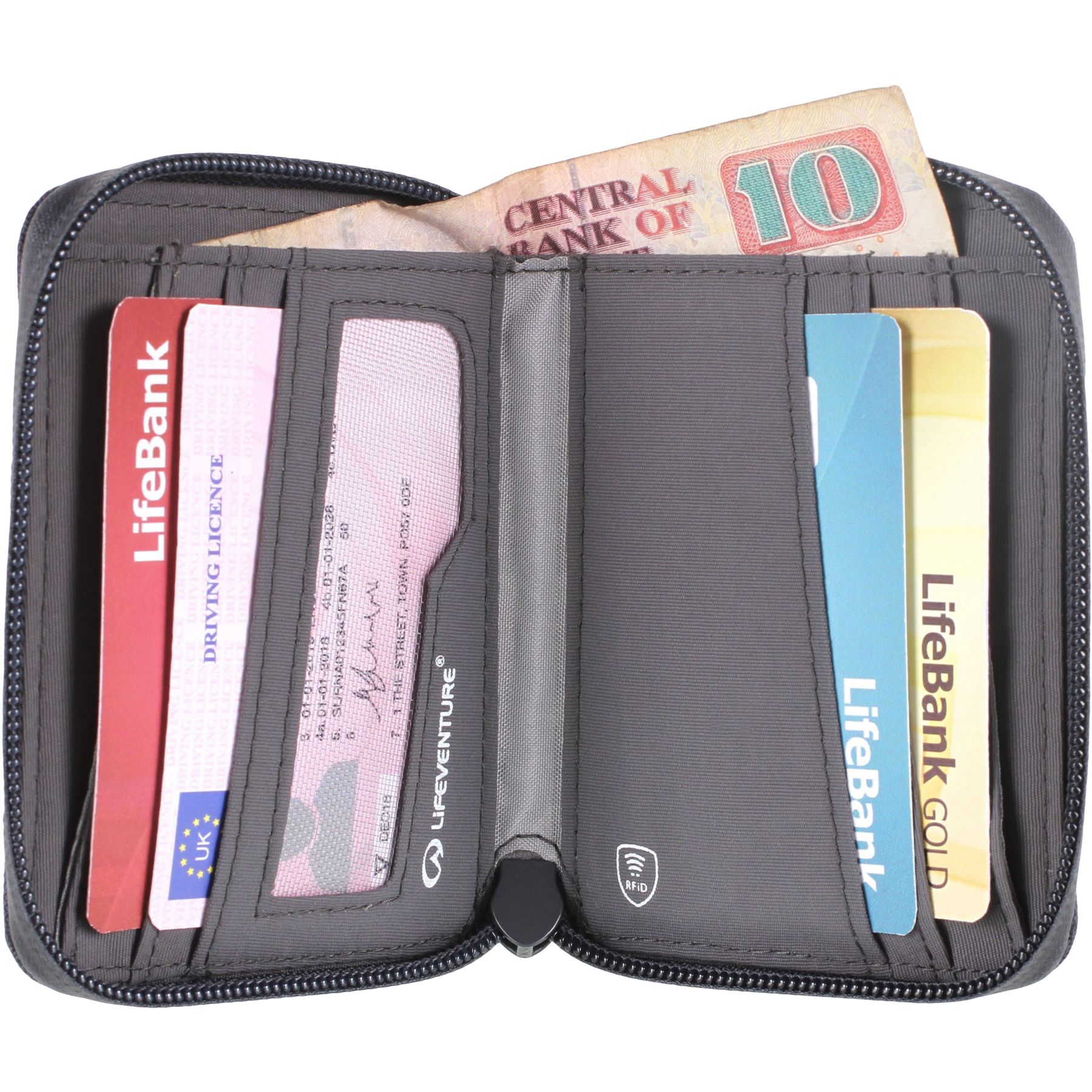 Lifeventure RFID Bi-Fold Plånbok, grå - Köp för SEK 237 - Spara 17%