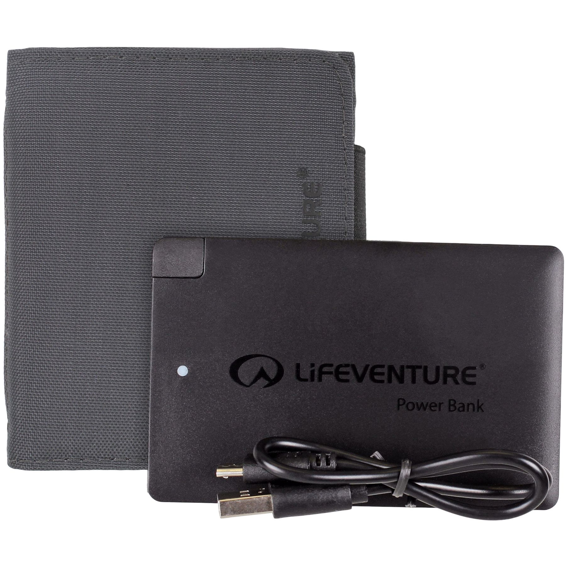 Lifeventure RFiD Charger Wallet med powerbank, svart - Köp för SEK 452 - Spara 12%
