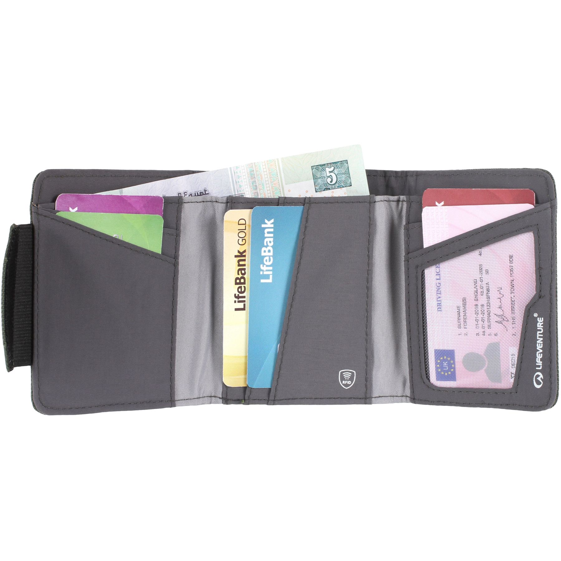 Lifeventure RFID Plånbok i återvunnet material, grå - Köp för SEK 283 - Spara 21%