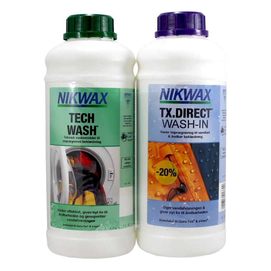 Nikwax Twin pack, Tech Wash + TX-Direct, 2x1000 ml - Köp för SEK 433 - Spara 21%