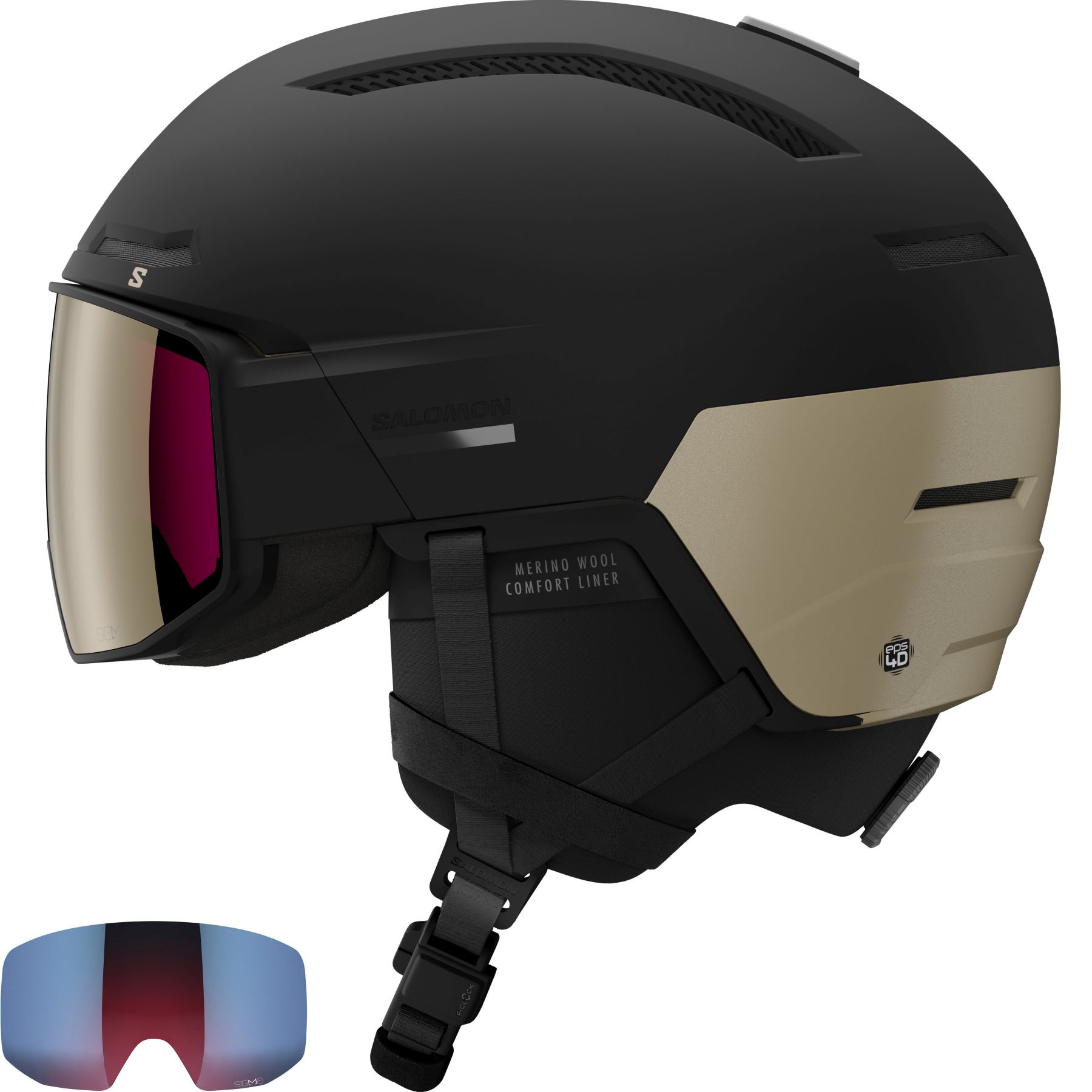 Salomon Driver Prime Sigma Plus, Skidhjälm med Visir, Svart/Bronze - SEK 3.439 hos AktivVinter.se