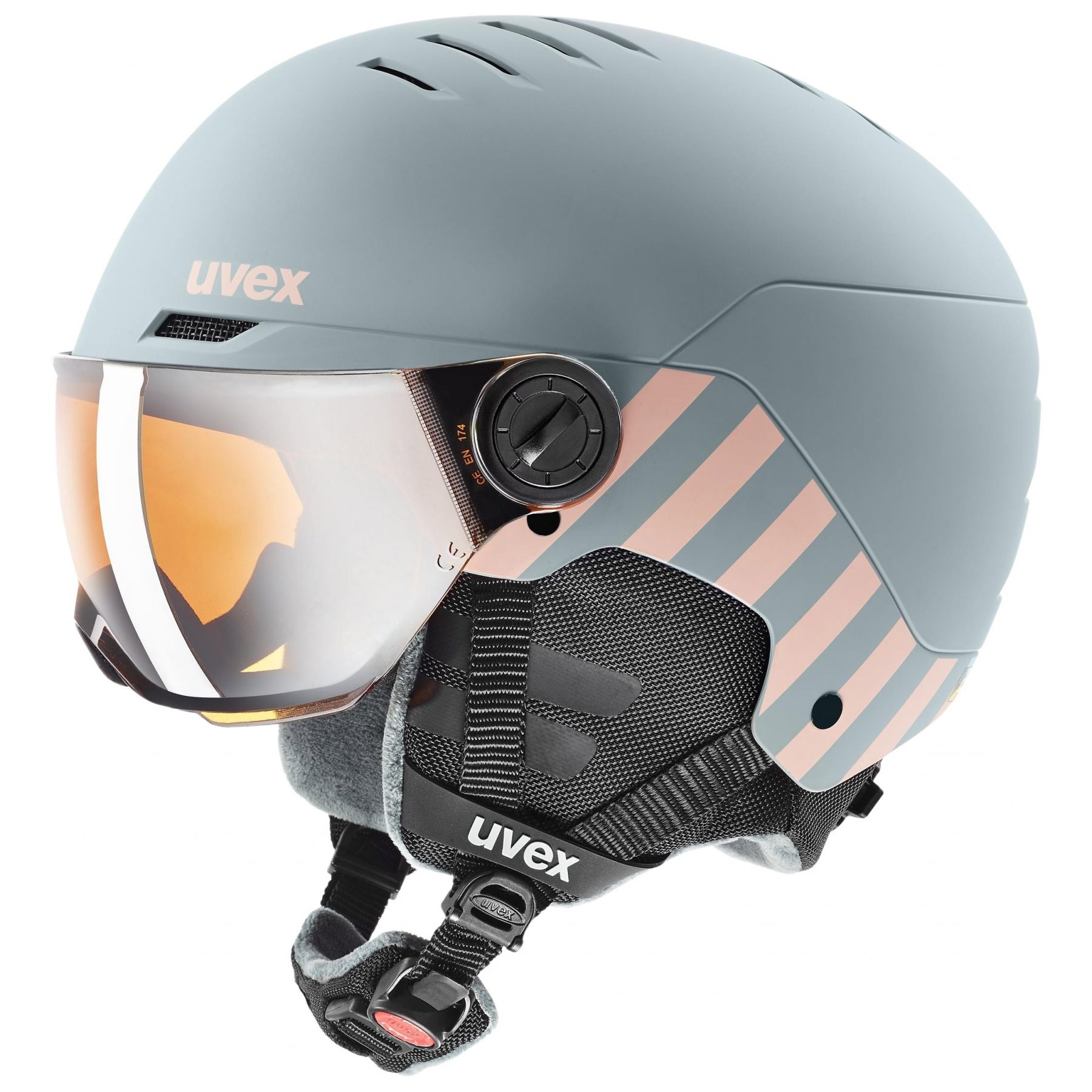 Uvex Rocket JR Visor, Skidhjälm med visir, Junior, Ljusgrå/Rosa - Köp för SEK 1.337 - Spara 21%